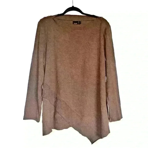 Rafaella Sz XL Asymmetrical Sweater Office Party Lightweight Gold Buttons - Picture 1 of 16